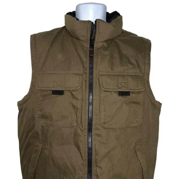 Vintage Eddie Bauer Goose Down Olive Green Outerwear Winter Fall Outdoor Vest S